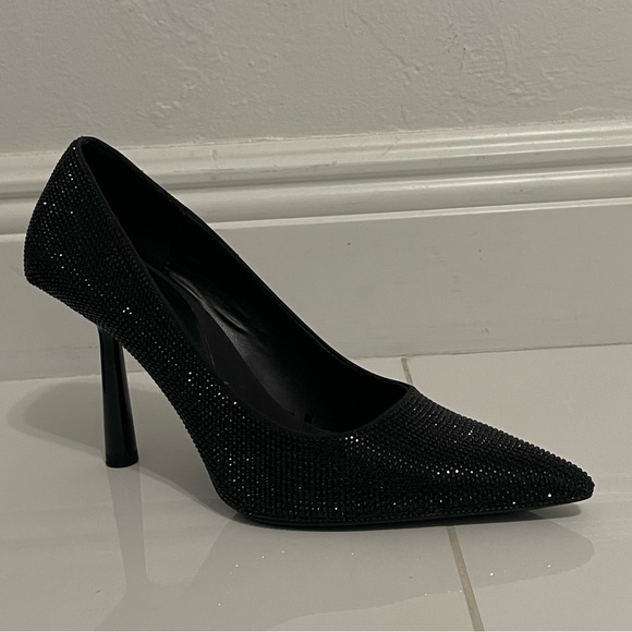 BLACK CRYSTAL PUMPS- ZARA (38) - Picture 6 of 7
